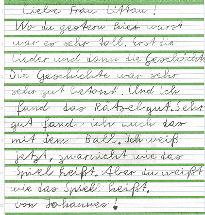 Kinderbrief an Frau Littau